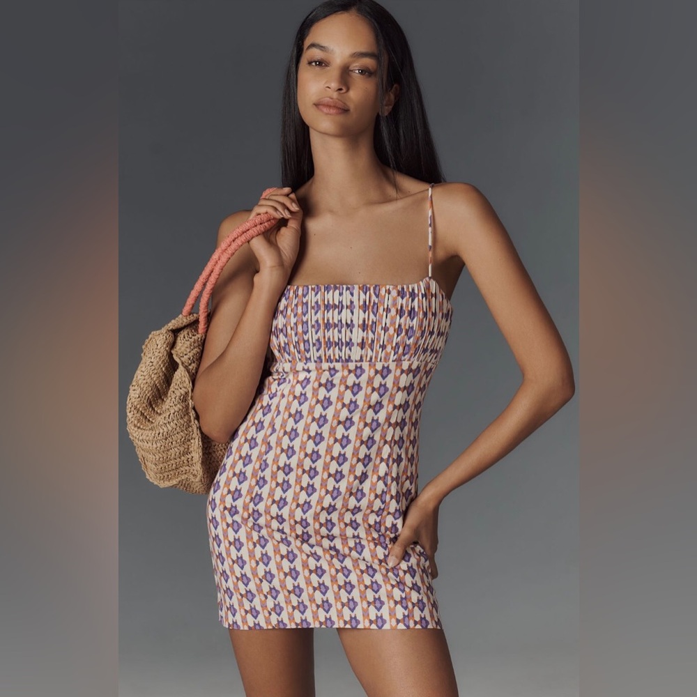 NWT Anthropologie Maeve The Ophelia Sleeveless Linen Slim Mini Dress, Size 14